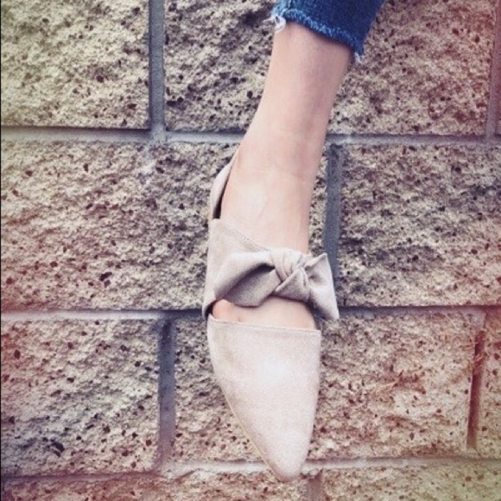 Blush Pink Bow Flats